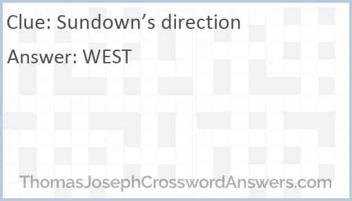 Sundown’s direction Answer