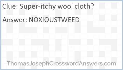 Super-itchy wool cloth? Answer