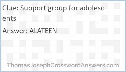 Support group for adolescents Answer