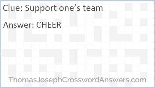 Support one’s team Answer
