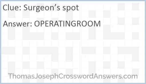 Surgeon’s spot Answer