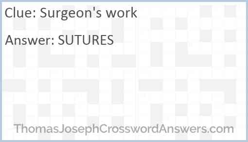 Surgeon's work Answer