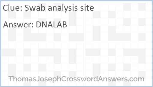 Swab analysis site Answer