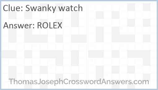 Swanky watch Answer