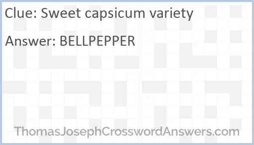 Sweet capsicum variety Answer