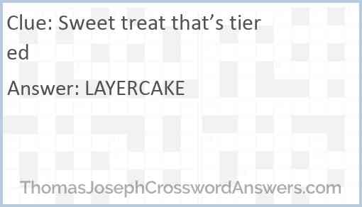 Sweet treat that’s tiered Answer