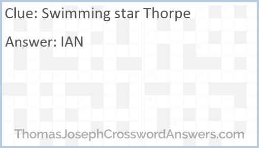 Swimming star Thorpe Answer