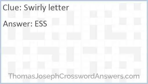 Swirly letter Answer