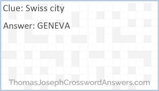 Swiss city Answer