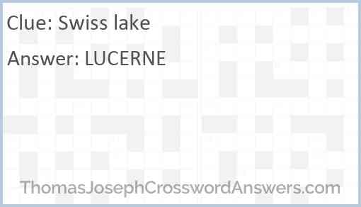 Swiss lake Answer
