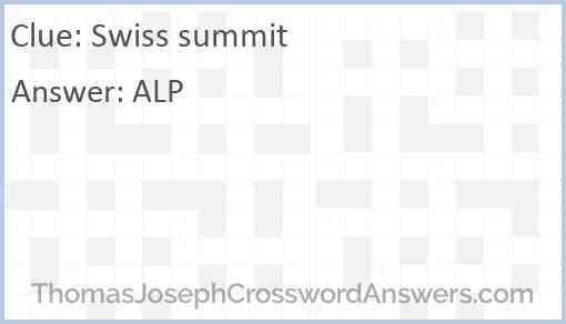 Swiss summit Answer