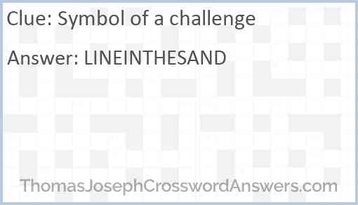 Symbol of a challenge Answer