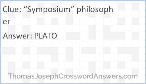 “Symposium” philosopher Answer