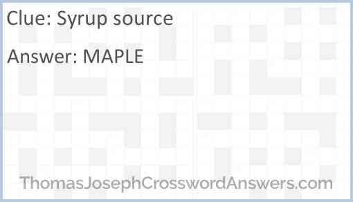 Syrup source Answer