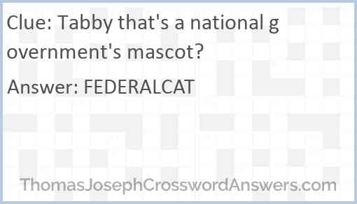 Tabby that's a national government's mascot? Answer