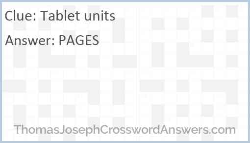 Tablet units Answer