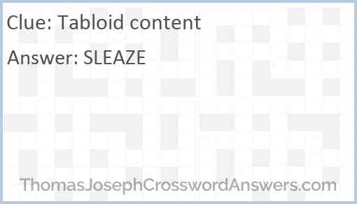 Tabloid content Answer