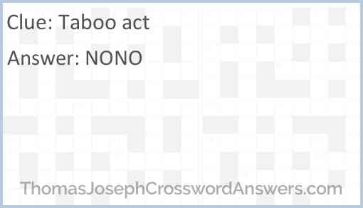 Taboo act Answer
