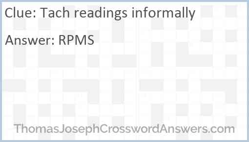 Tach readings informally Answer