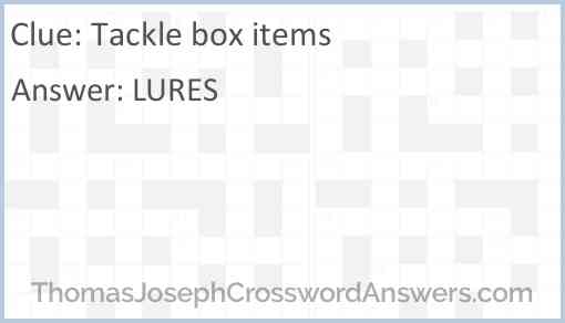 Tackle box items Answer