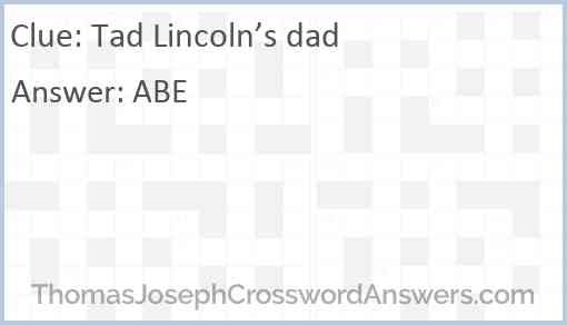 Tad Lincoln’s dad Answer
