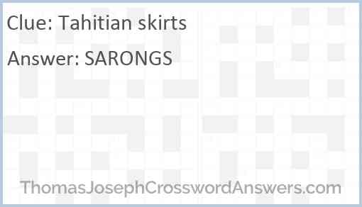 Tahitian skirts Answer