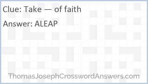 Take — of faith Answer