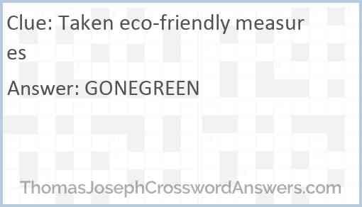 Taken eco-friendly measures Answer
