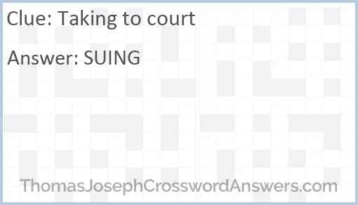 Taking to court Answer