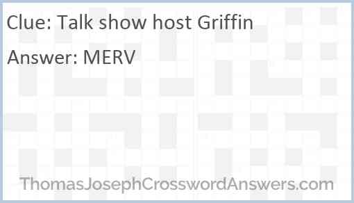 Talk show host Griffin Answer