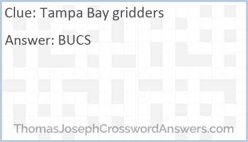 Tampa Bay gridders Answer