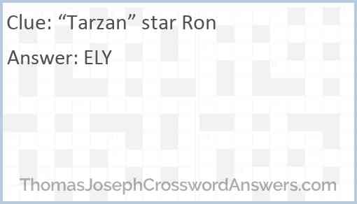 “Tarzan” star Ron Answer