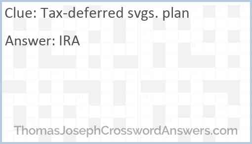 Tax-deferred svgs. plan Answer