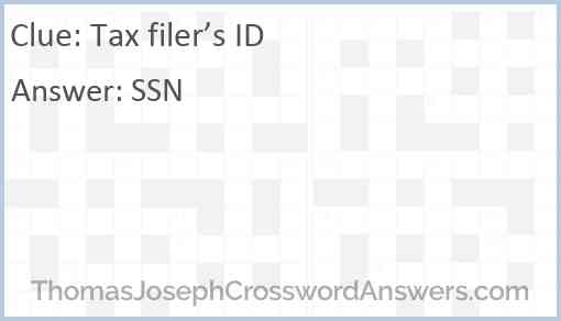 Tax filer’s ID Answer