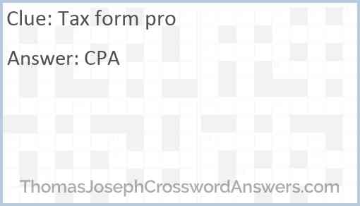 Tax form pro Answer