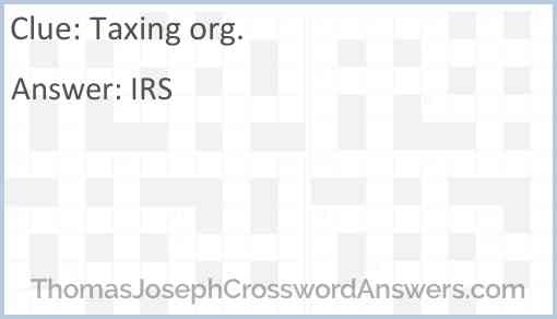 Taxing org. Answer