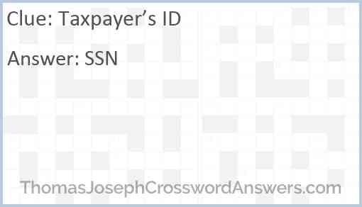 Taxpayer’s ID Answer