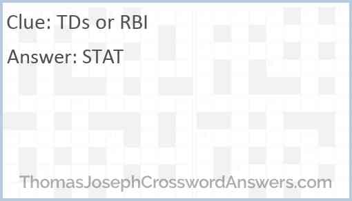 TDs or RBI Answer