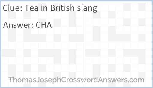 Tea in British slang Answer