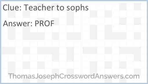 Teacher to sophs Answer