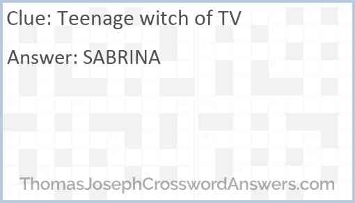 Teenage witch of TV Answer