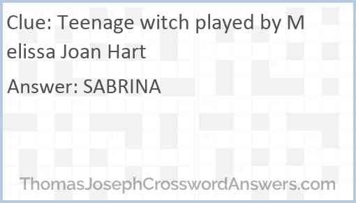 Teenage witch played by Melissa Joan Hart Answer