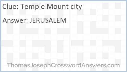 Temple Mount city Answer
