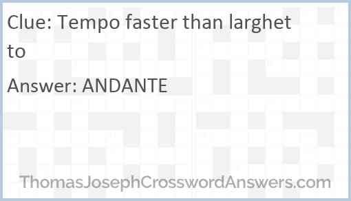 Tempo faster than larghetto Answer