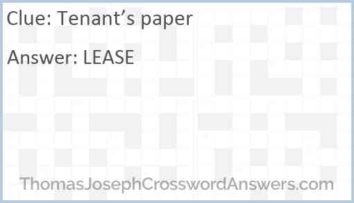 Tenant’s paper Answer