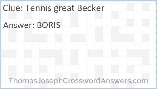 Tennis great Becker Answer