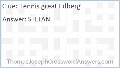 Tennis great Edberg Answer