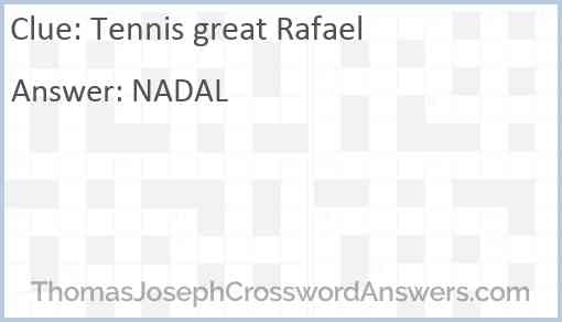 Tennis great Rafael Answer