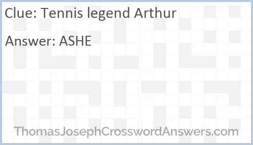 Tennis legend Arthur Answer