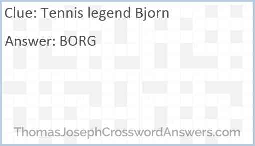 Tennis legend Bjorn Answer